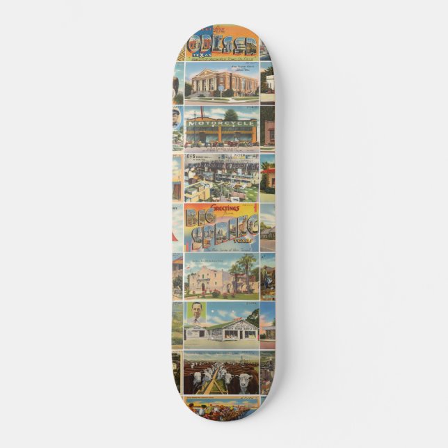 Texas Antique Postcard Skateboard (Vorderseite)