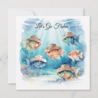 Texas Aquarium Cowboy-Fisch-Party-Einladung Einladung