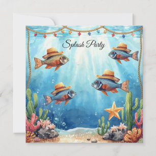 Texas Aquarium Cowboy-Fisch-Party-Einladung Einladung