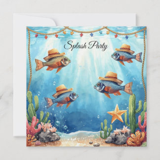 Texas Aquarium Cowboy-Fisch-Party-Einladung Einladung