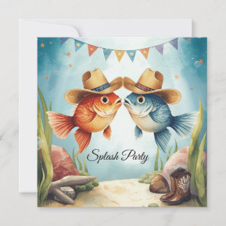 Texas Aquarium Cowboy-Fisch-Party-Einladung Einladung