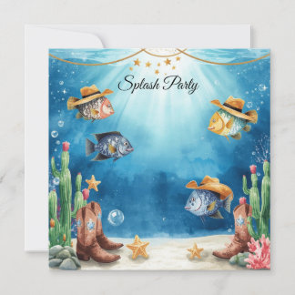 Texas Aquarium Cowboy-Fisch-Party-Einladung Einladung