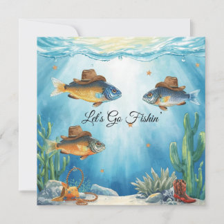 Texas Aquarium Cowboy-Fisch-Party-Einladung Einladung