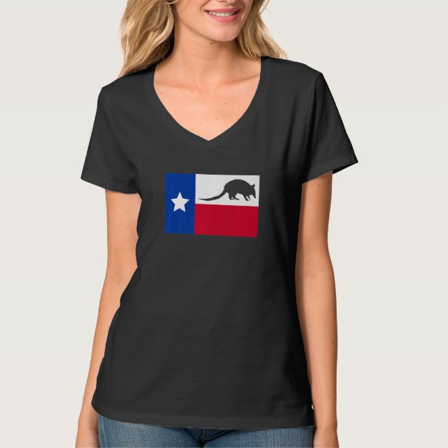 Texas Armadillo Flag Premium T-Shirt (Vorderseite)