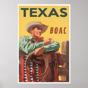Texas Art Vintage Western Reise Druck (H1215) Poster