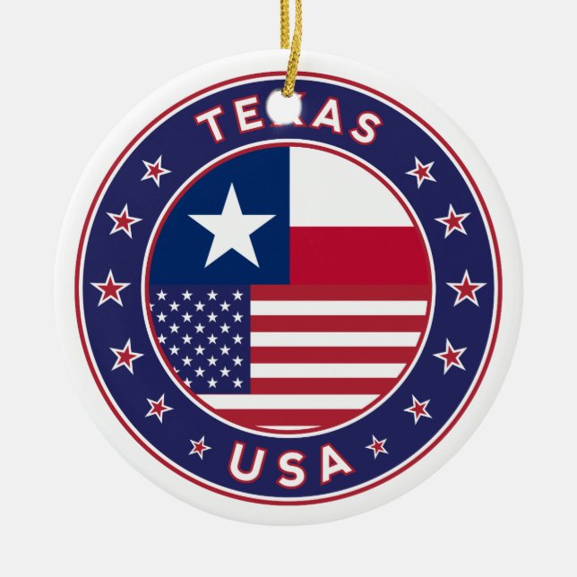 Texas Aufkleber, Handy, Totbeutel Keramik Ornament (Vorne)