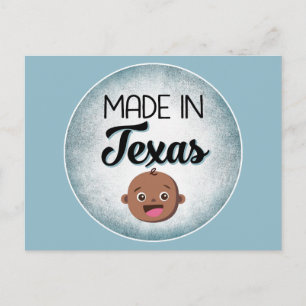 Texas Baby Funny Blue American Black Baby Postkarte