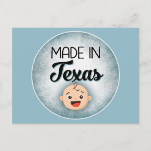 Texas Baby Funny Blue New Boy Postcard Postkarte