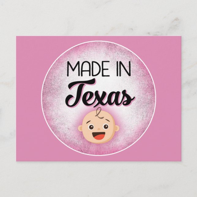 Texas Baby Funny Pink New Girl Postcard Postkarte (Vorderseite)