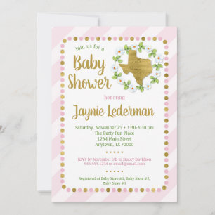 Texas Baby Shower Einladung Pink Gold Girls