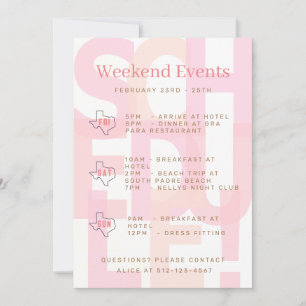 Texas Bachelorette Weekend Events Einladung