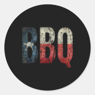 Texas Barbecue-Flagge Runder Aufkleber