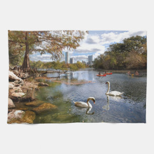 Texas Barton Creek / Ladybird Lake Swans Handtuch