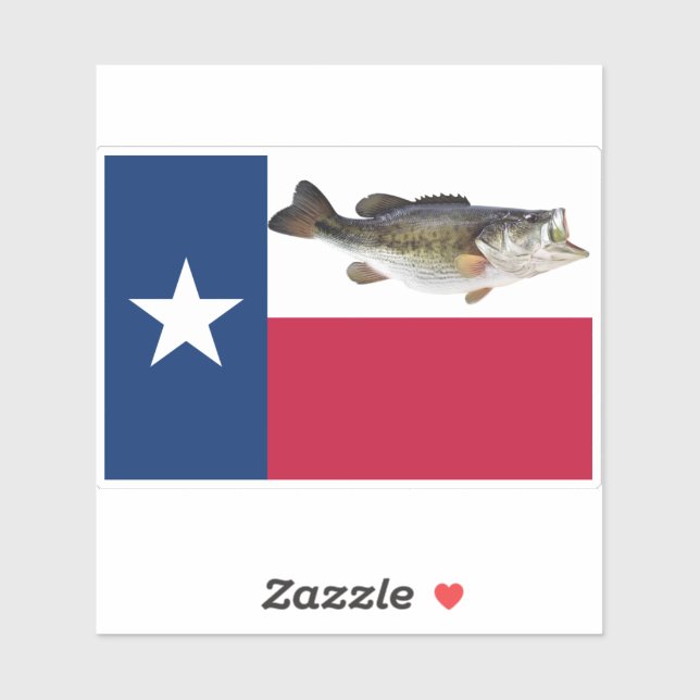 Texas Bass Flag Aufkleber (Blatt)