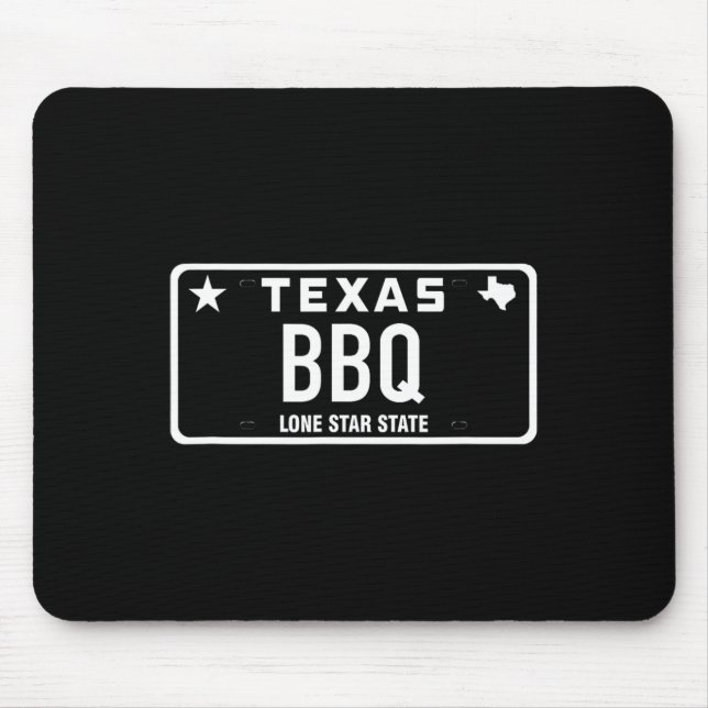 Texas BBQ Nummernschild Essen Fleisch Tx Austin Ge Mousepad (Vorne)