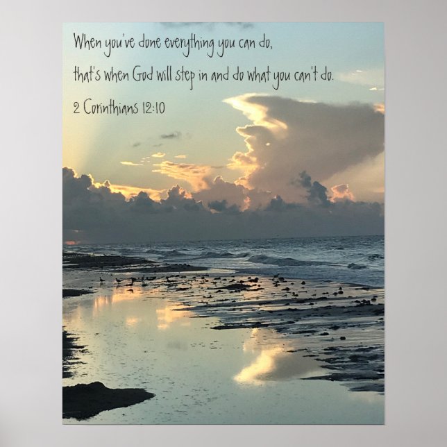 Texas Beach Sunrise, Scripture Verse, Korinther Poster (Vorne)