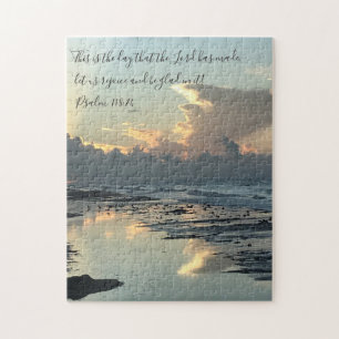 Texas Beach Sunrise, Verse aus Psalm 118:24 Puzzle