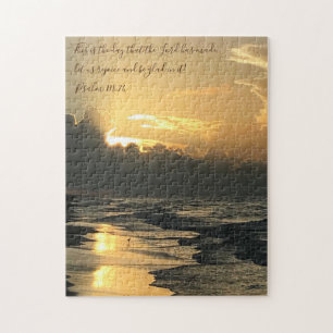 Texas Beach Sunrise, Verse aus Psalm 118:24 Puzzle