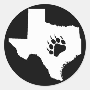 Texas Bear Paw Runder Aufkleber