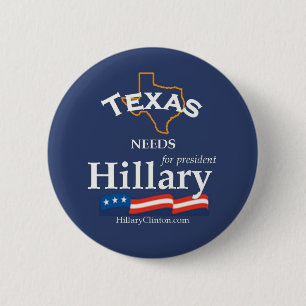 Texas benötigt Hillary-Knopf Button