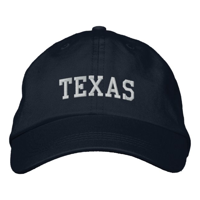 Texas bestickt anpassbare Cap Navy Bestickte Baseballkappe (Vorderseite)