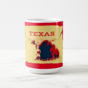 Texas Big Cow Retro Art Cup Tasse