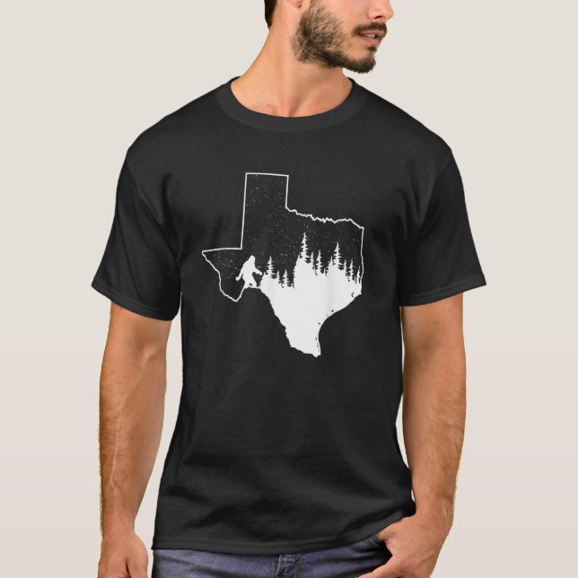 Texas Bigfoot Geschenk Sasquatch Silhouette Staat  T-Shirt (Vorderseite)