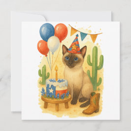 Texas Birthday Themed for Cat Lovers  Feiertagskarte
