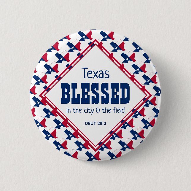 TEXAS BLESSED City Field Deuteronomy Christlich Button (Vorderseite)