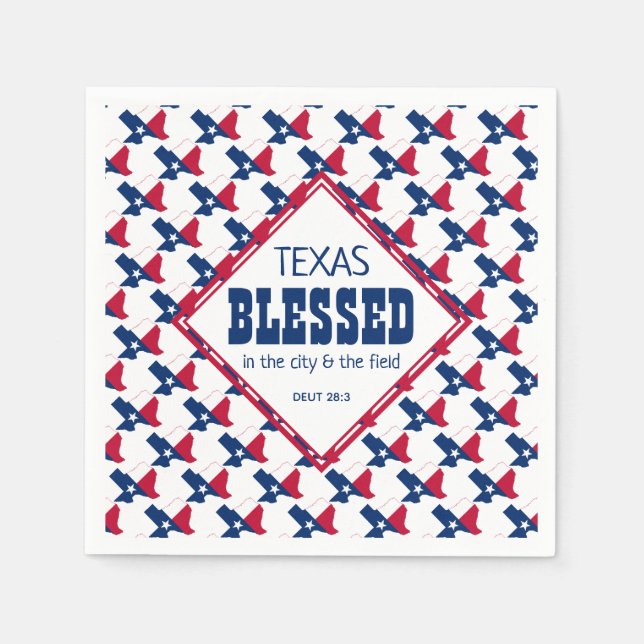 TEXAS BLESSEED Independence Christlich Party Paper Serviette (Vorderseite)