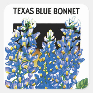 Texas Blue Bonnet Saatpacketikett Quadratischer Aufkleber