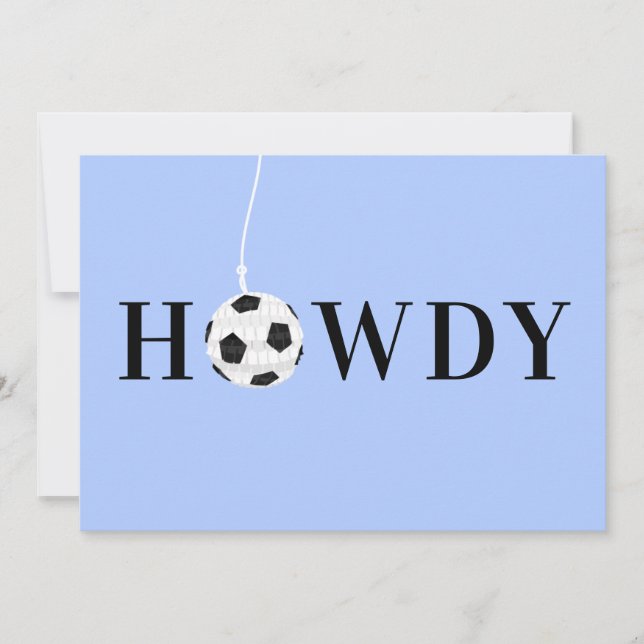 Texas Blue Soccer Pinata Party Grußkarte Einladung (Vorderseite)