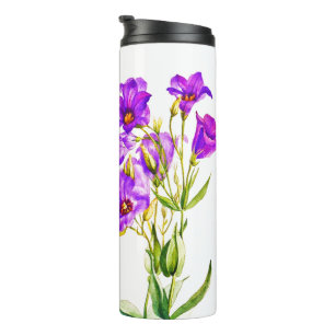 Texas Bluebells Eustoma Russellianum Wasserfarbe Thermosbecher