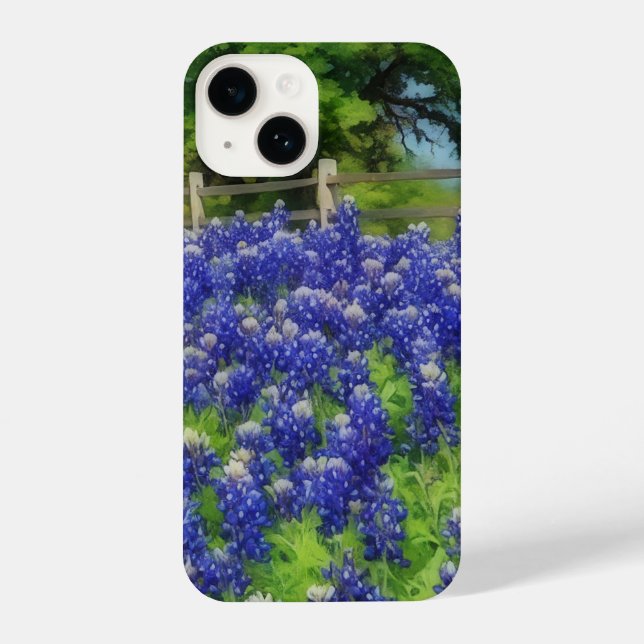 Texas Bluebonnet Art Blue Flower  iPhone Hülle (Rückseite)