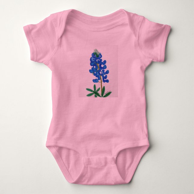 Texas Bluebonnet Baby Bodysuit Strampler (Vorderseite)