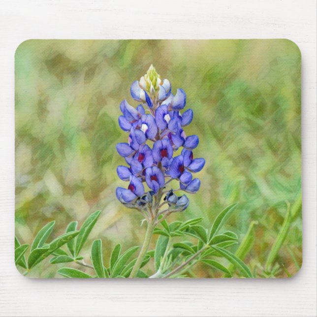 Texas Bluebonnet Blume Art Mouse Pad Mousepad (Vorne)