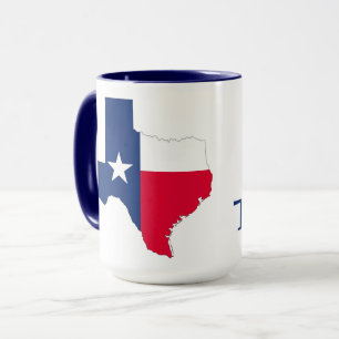 Texas Bluebonnet Blume mit Flaggenfarben Tasse