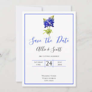 Texas Bluebonnet Blume, Modernes Hochzeitsstichtum Einladung