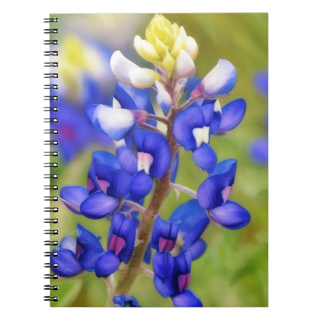 Texas Bluebonnet Blume Nah Up Journal Notizblock (Vorderseite)