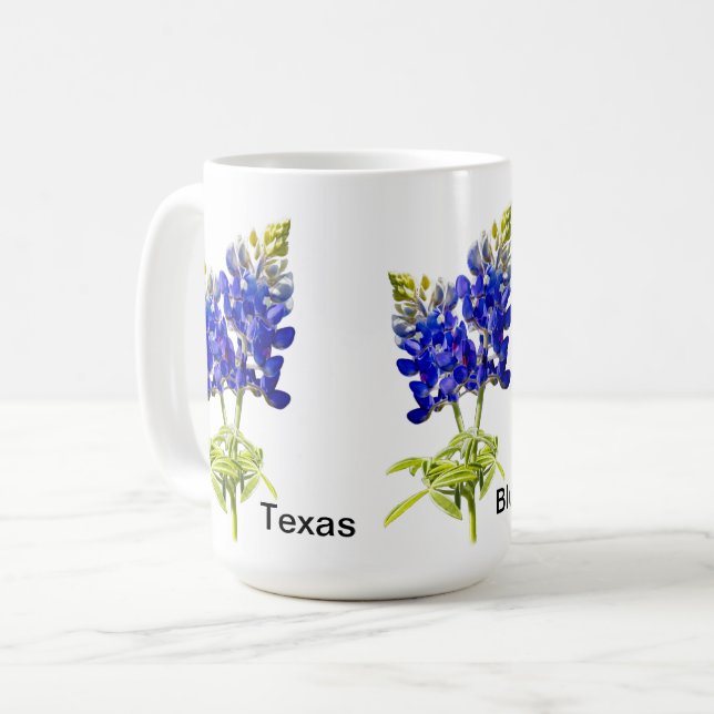 Texas Bluebonnet Blume Tasse (Vorderseite Links)