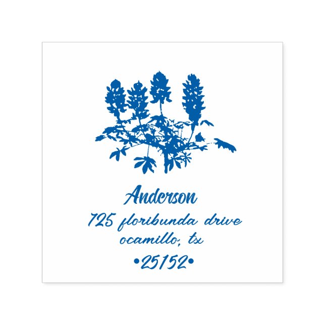 Texas Bluebonnet Botanical Permastempel (Design)