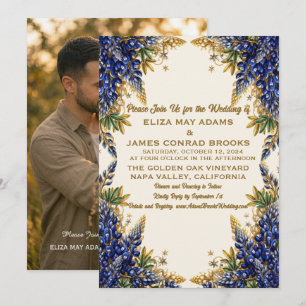 Texas-Bluebonnet-Foto-Hochzeitseinladung Save The Date