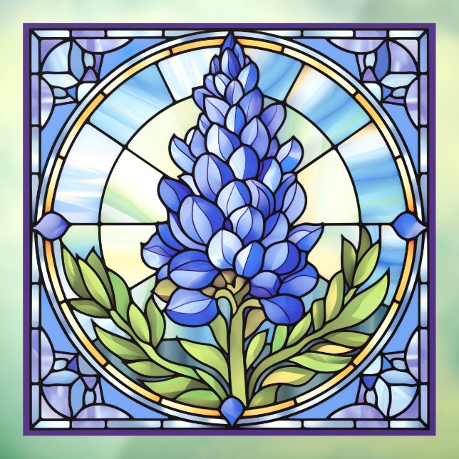 Texas Bluebonnet Glasdesign Fensteraufkleber (Blatt 3)