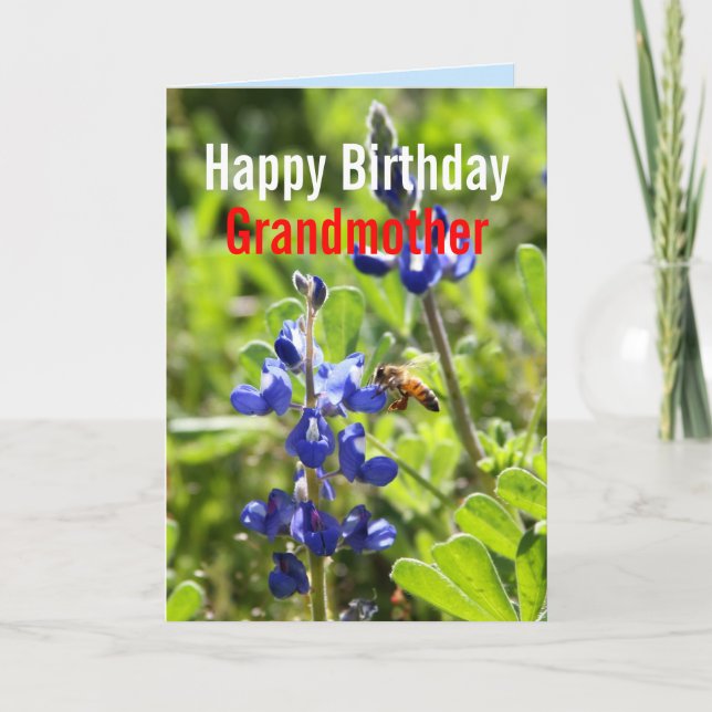 Texas Bluebonnet Großmutter Happy Birthday Karte (Vorderseite)