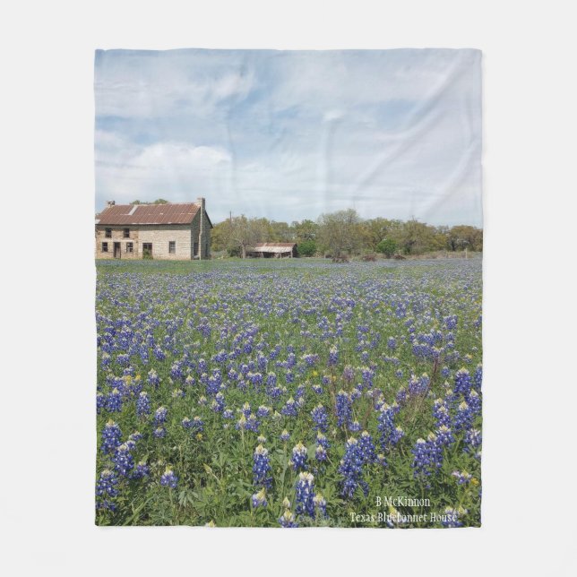 Texas Bluebonnet House Fleecedecke (Vorderseite)