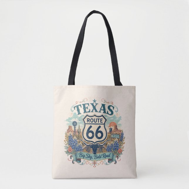 Texas Bluebonnet Route 66 Boho Roadtrip Stimmung   (Vorderseite)