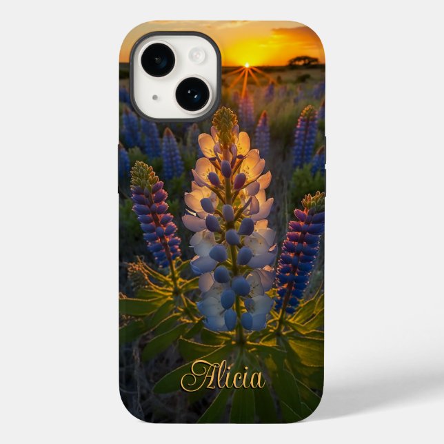 Texas Bluebonnet Sunset Case-Mate iPhone Hülle (Rückseite)