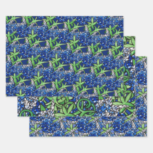Texas Bluebonnet Texan Liebe Blume Geschenkpapier Set