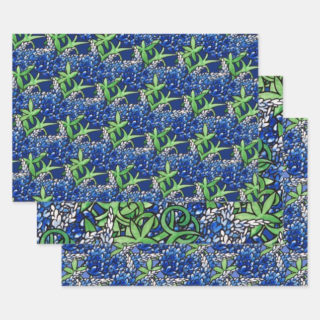 Texas Bluebonnet Texan Liebe Blume Geschenkpapier Set (Set)