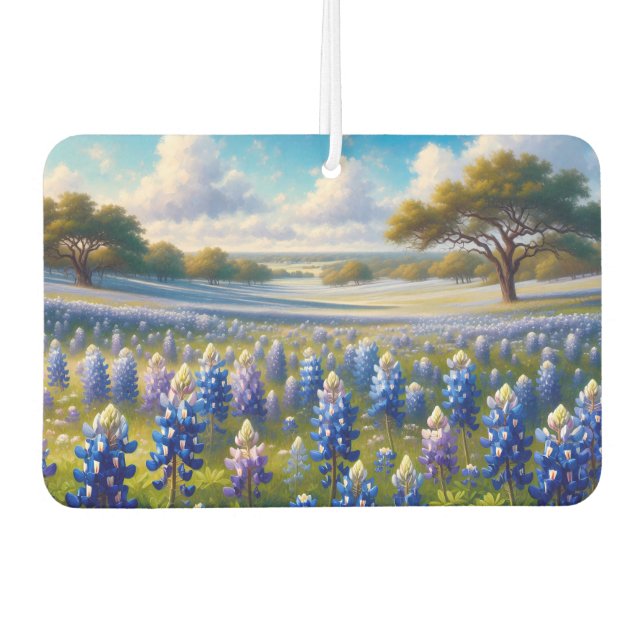 Texas Bluebonnet-Wiesenlandschaft Autolufterfrischer (Vorderseite)